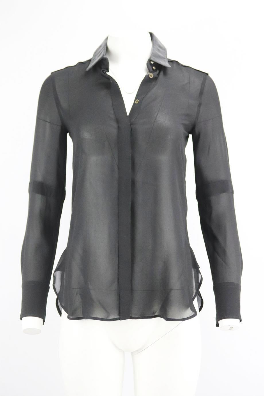 Belstaff Leather Trimmed Silk Shirt It 38 Uk 6 For Sale At 1stDibs belstaff-leather-trimmed-silk-shirt-it-38-uk-6-for-sale-at-1stdibs