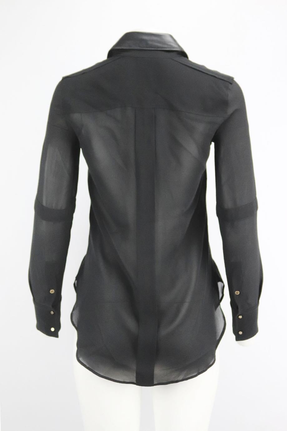Belstaff Leather Trimmed Silk Shirt It 38 Uk 6 For Sale At 1stDibs belstaff-leather-trimmed-silk-shirt-it-38-uk-6-for-sale-at-1stdibs