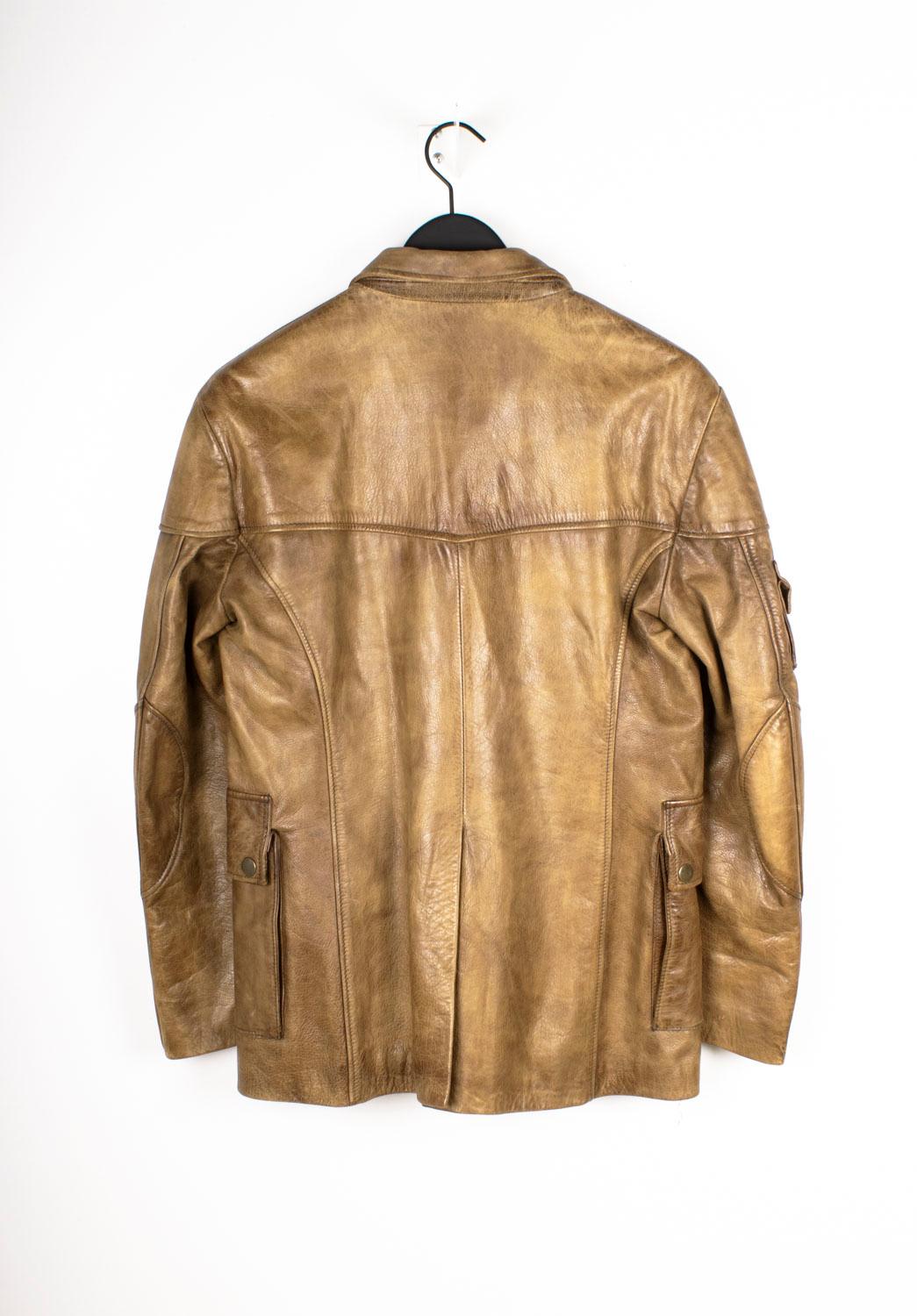 Belstaff Uomo Giacca Nero Principe in Pelle Pesante Taglia M.L.A. in vendita 2