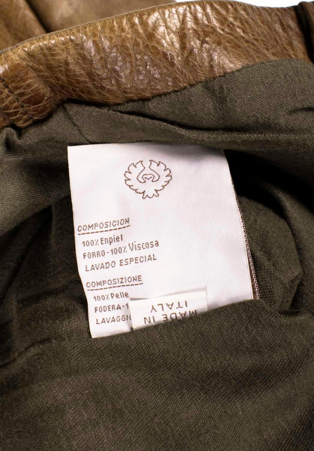 Belstaff Uomo Giacca Nero Principe in Pelle Pesante Taglia M.L.A. in vendita 4