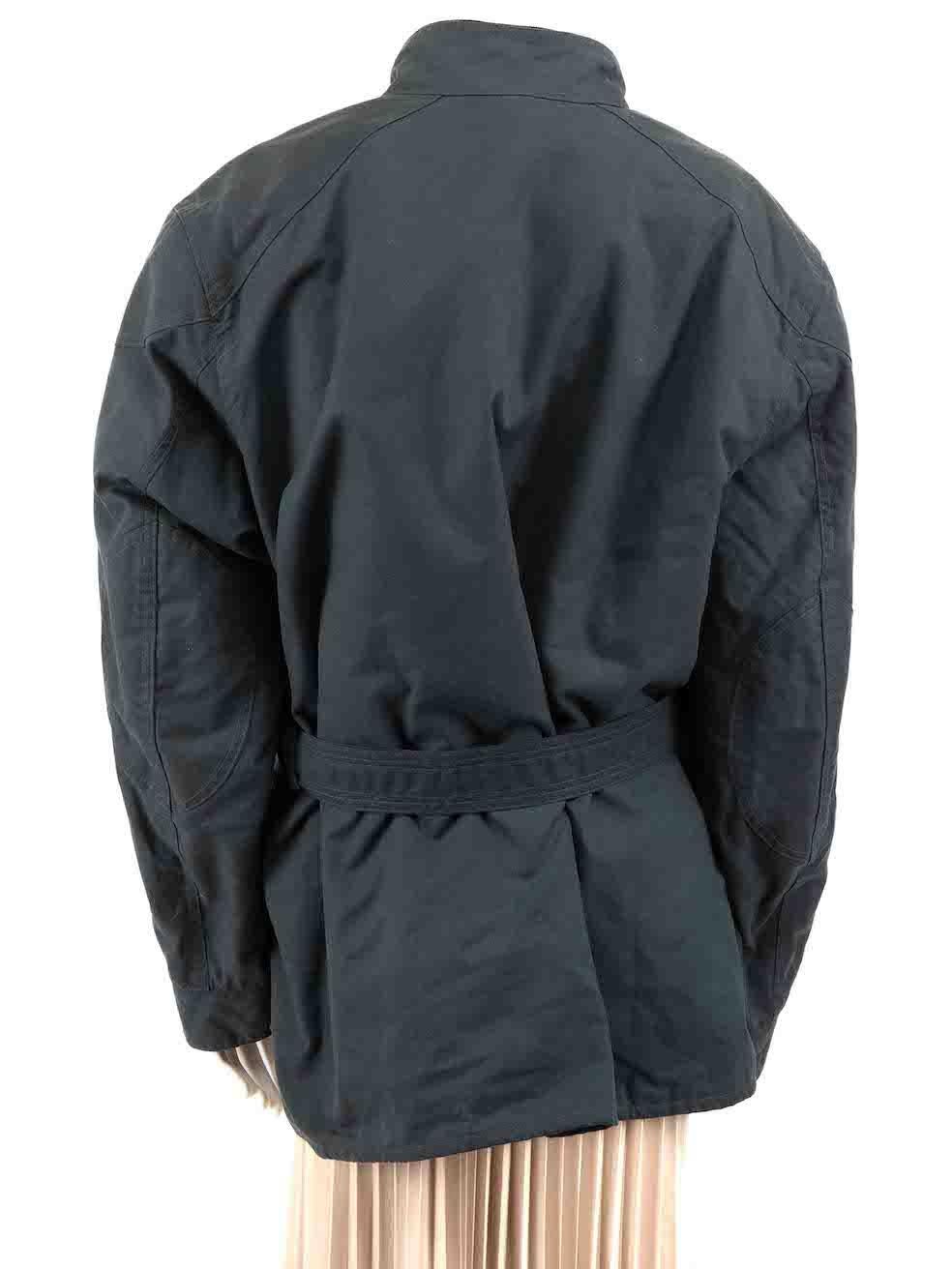 Belstaff Navy Detachable Faux Fur Lined Parka Coat Size XXL In Good Condition For Sale In London, GB