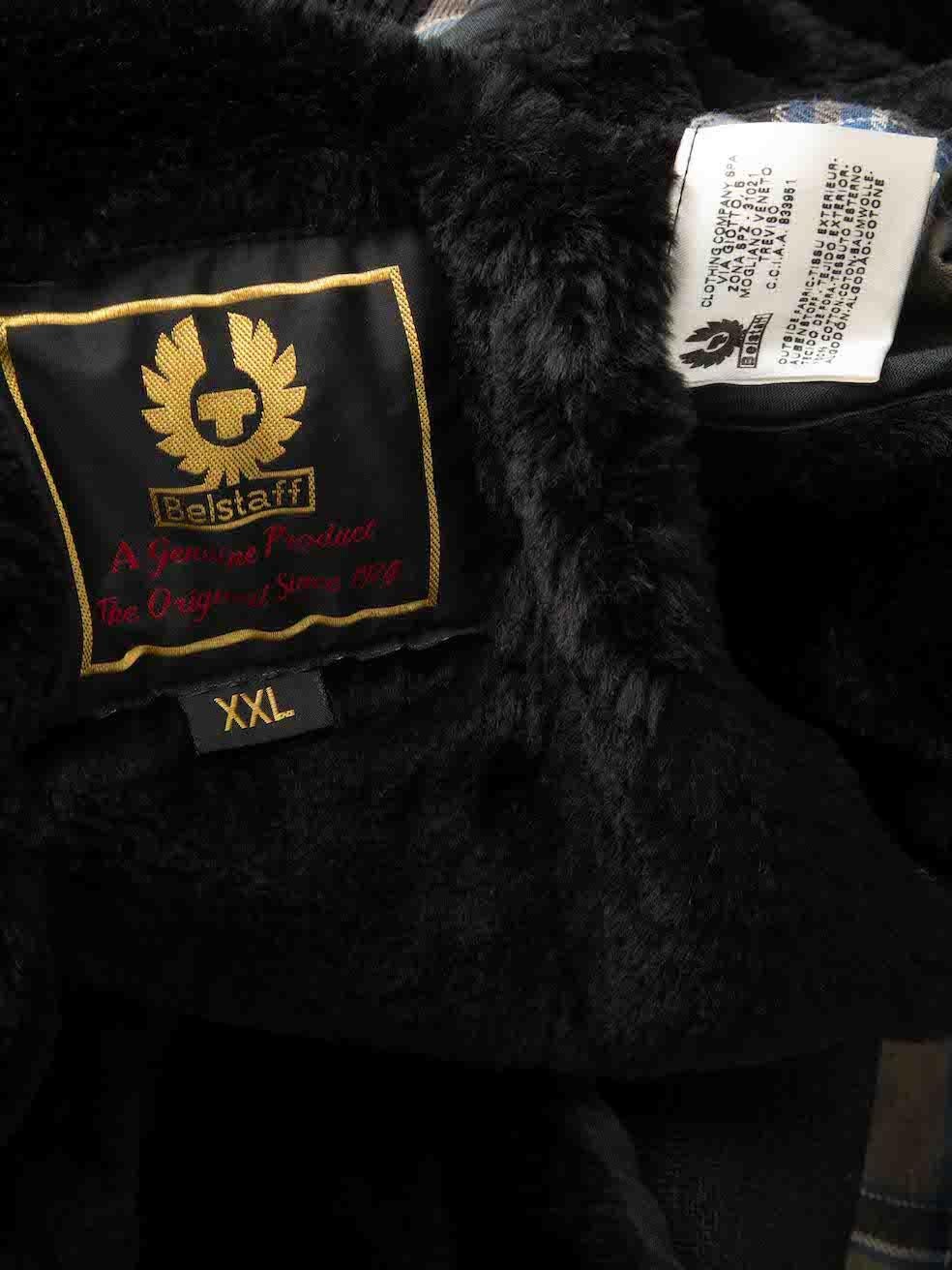 Belstaff Navy Detachable Faux Fur Lined Parka Coat Size XXL For Sale 4