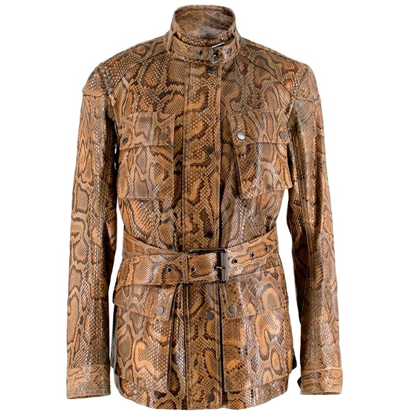 Belstaff Python Belted Triumph Jacket - Size US 6