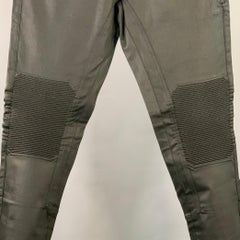 Belstaff Taille 34 Noir Twill Cotton Blend Straight Zip Fly Biker Jeans