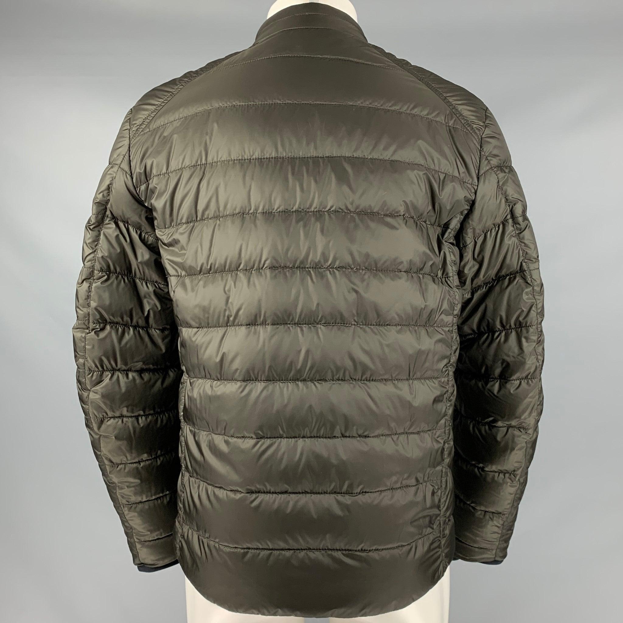 BELSTAFF Size 38 Grey Quilted Nylon Windbreaker Jacket In Excellent Condition In San Francisco, CA