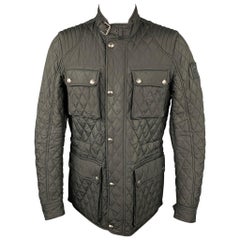 BELSTAFF Size 40 Black Quilted Polyester Zip & Snaps Jacket