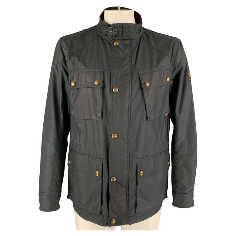 BELSTAFF Size 44 Navy Coated Cotton Utility Jacket For Sale at 1stDibs |  belstaff gainsborough jacket