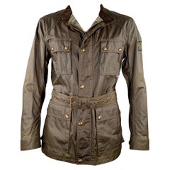 BELSTAFF Taglia 44 -Trialmaster- Giacca con cintura in cotone cerato color Oliver