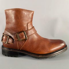 BELSTAFF Size 8 Trialmaster Brown Leather Side Zipper Boots