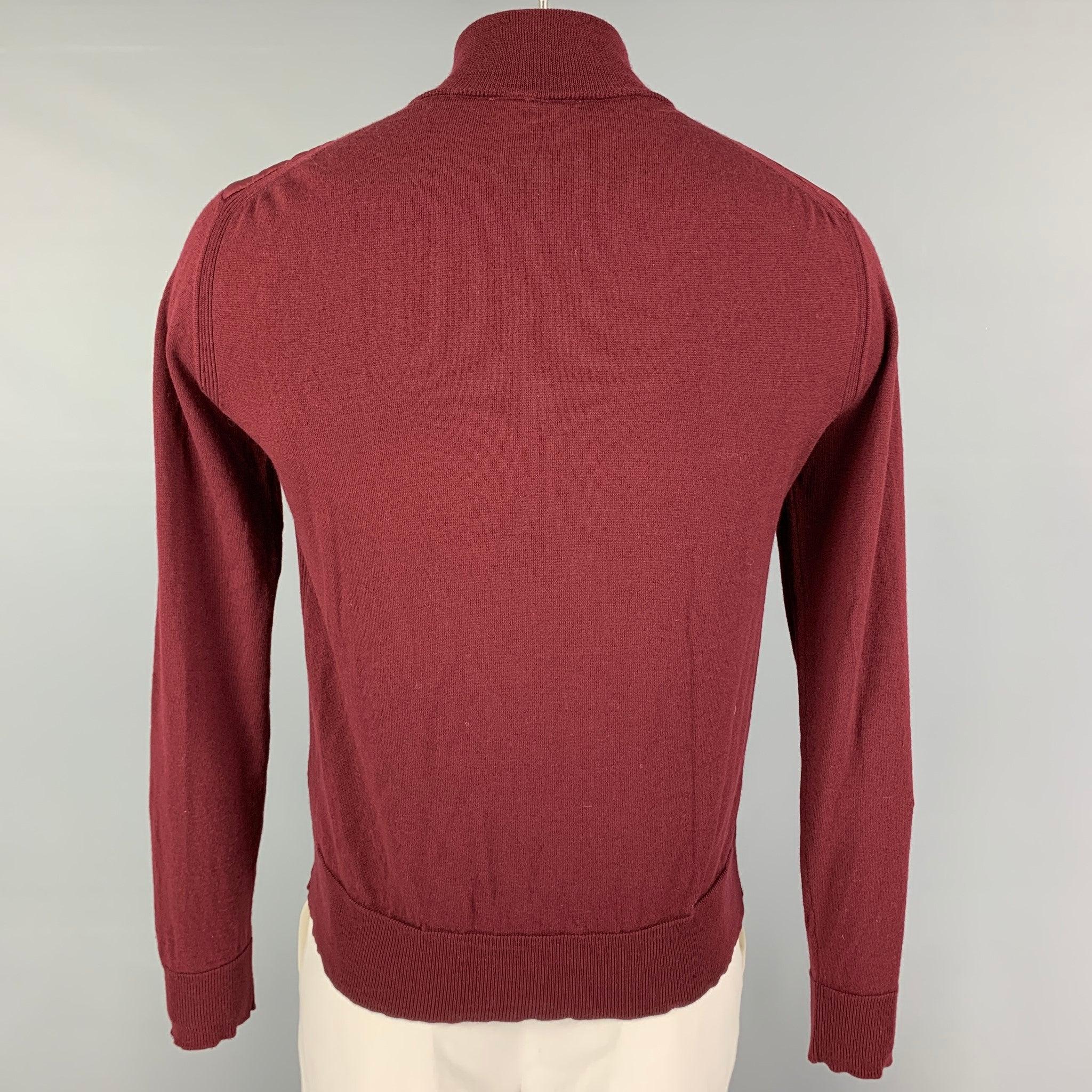 BELSTAFF Größe L Burgund Mixed Fabrics Wolle Polyester Zip Up Jacke (Braun) im Angebot