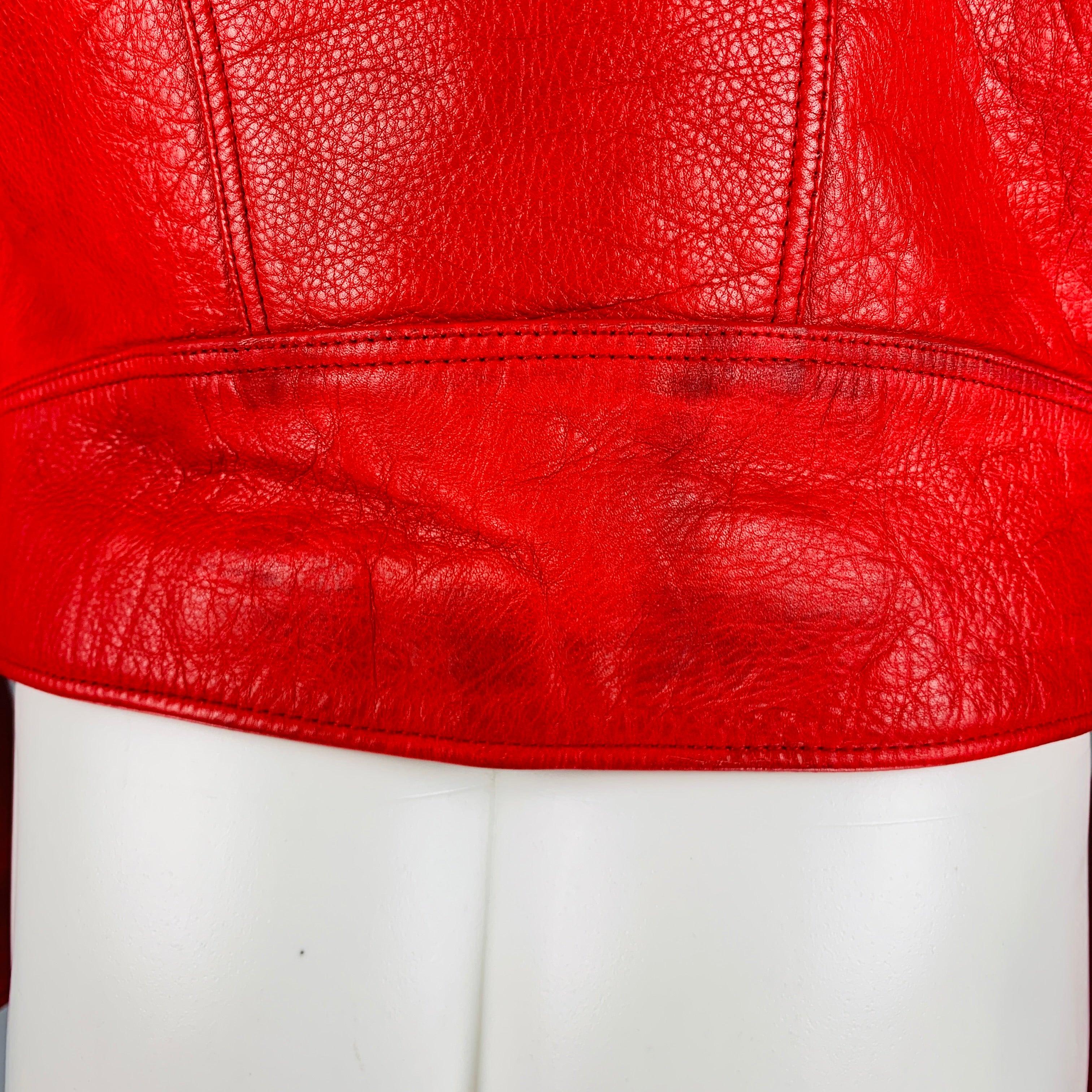 Men's BELSTAFF Size M Red Leather Biker Jacket For Sale