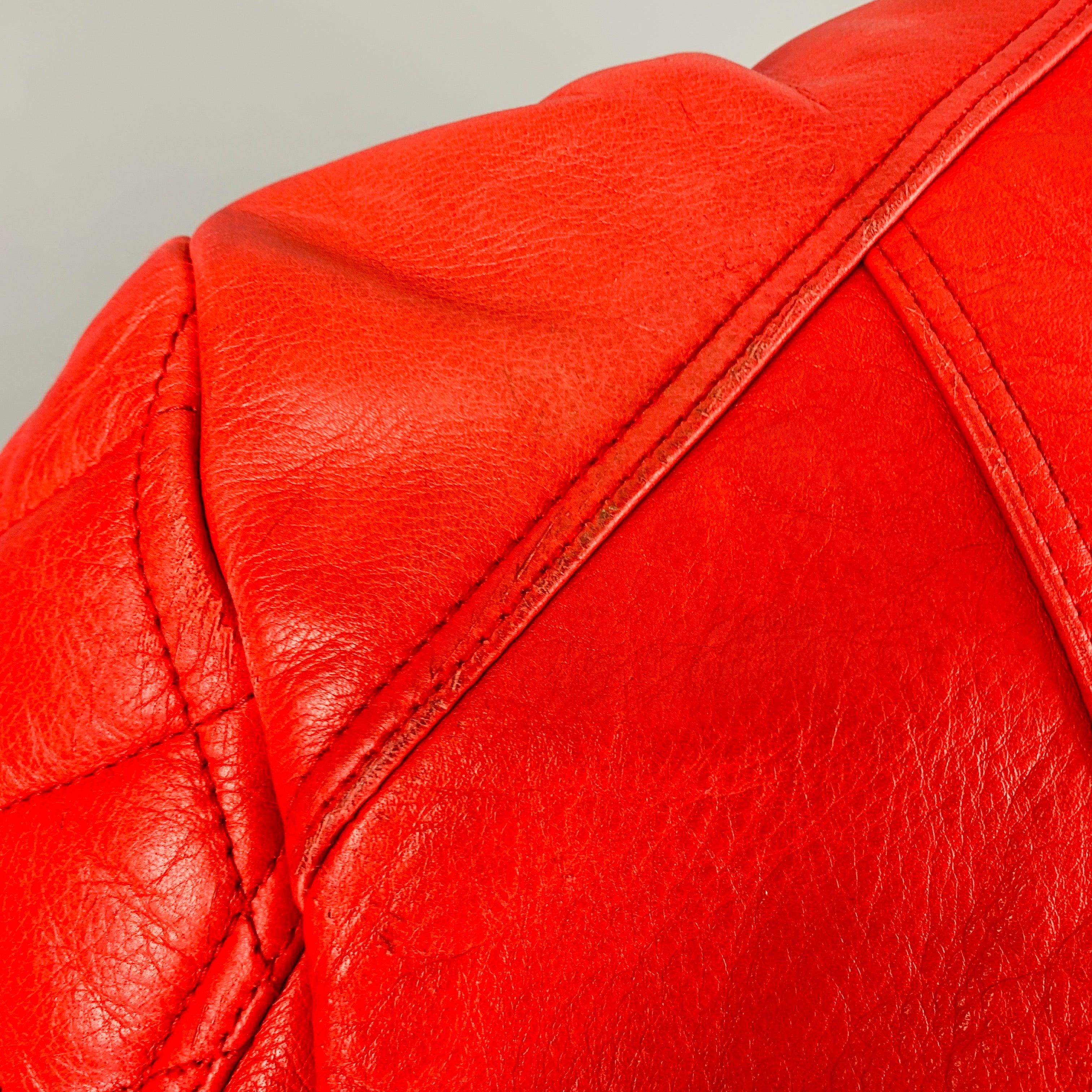 BELSTAFF Size M Red Leather Biker Jacket For Sale 2