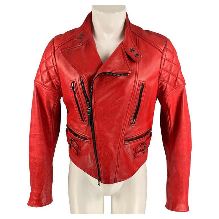 BELSTAFF Size S Red Leather Racing Perfecto Blouson Motorcycle Jacket For  Sale at 1stDibs