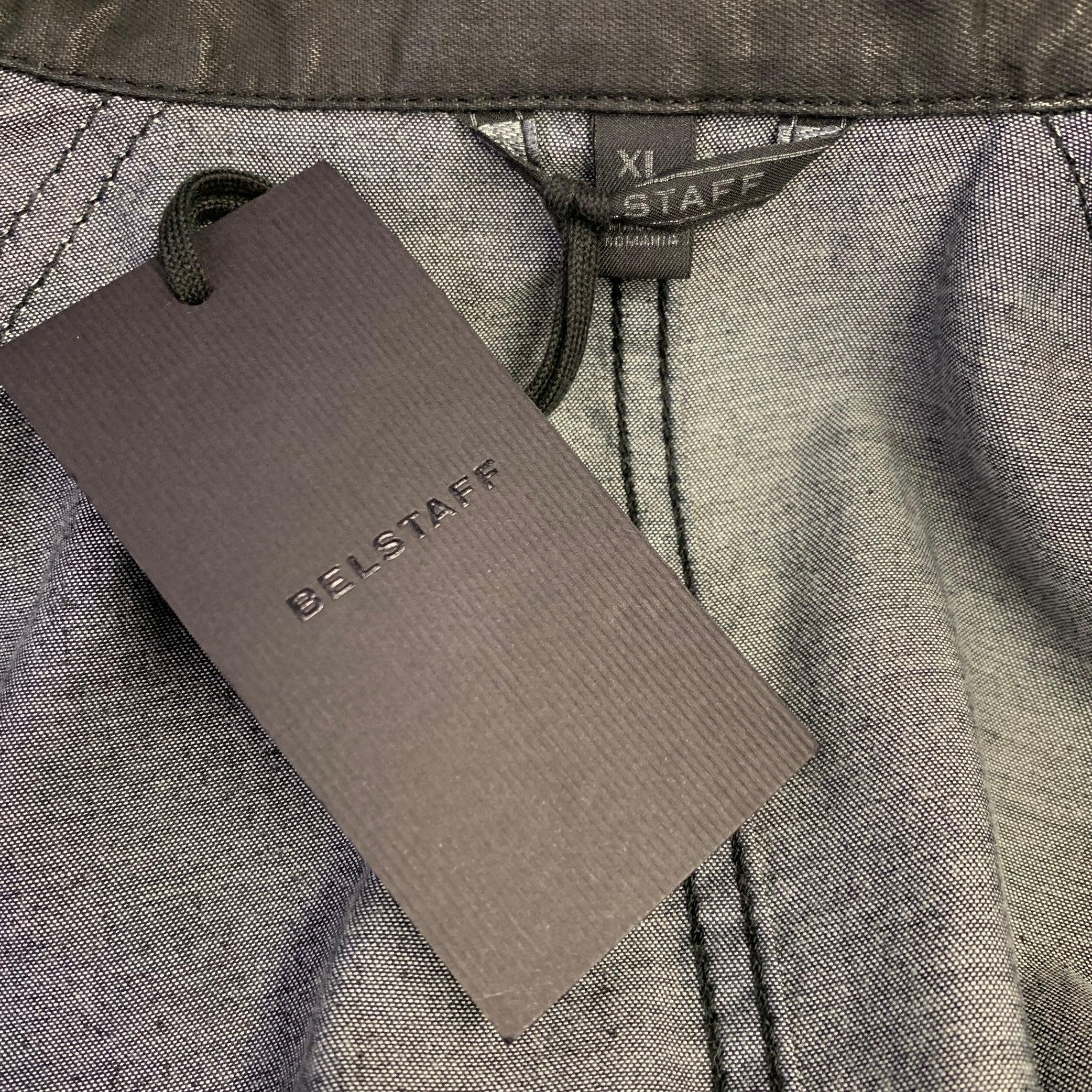 Men's BELSTAFF Size XL Black Coated Cotton Trucker Jacket For Sale