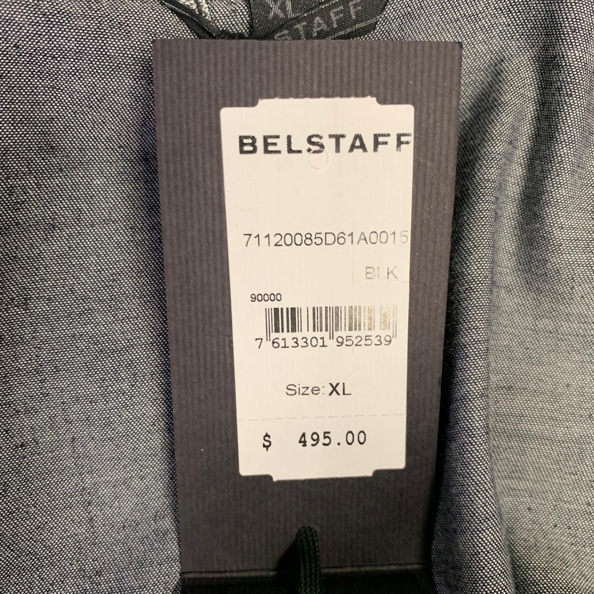 BELSTAFF Size XL Black Coated Cotton Trucker Jacket For Sale 1