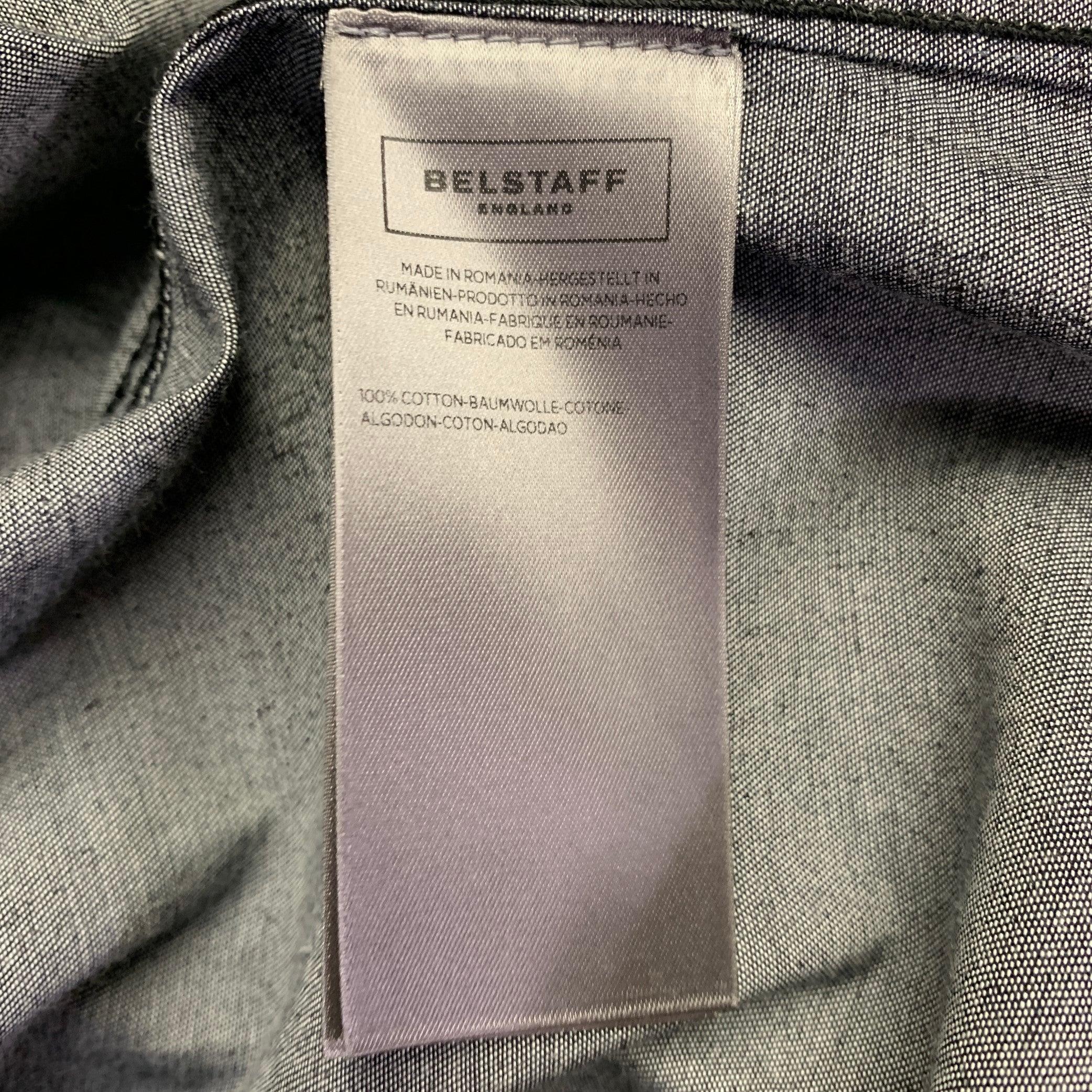 BELSTAFF Size XL Black Coated Cotton Trucker Jacket For Sale 2