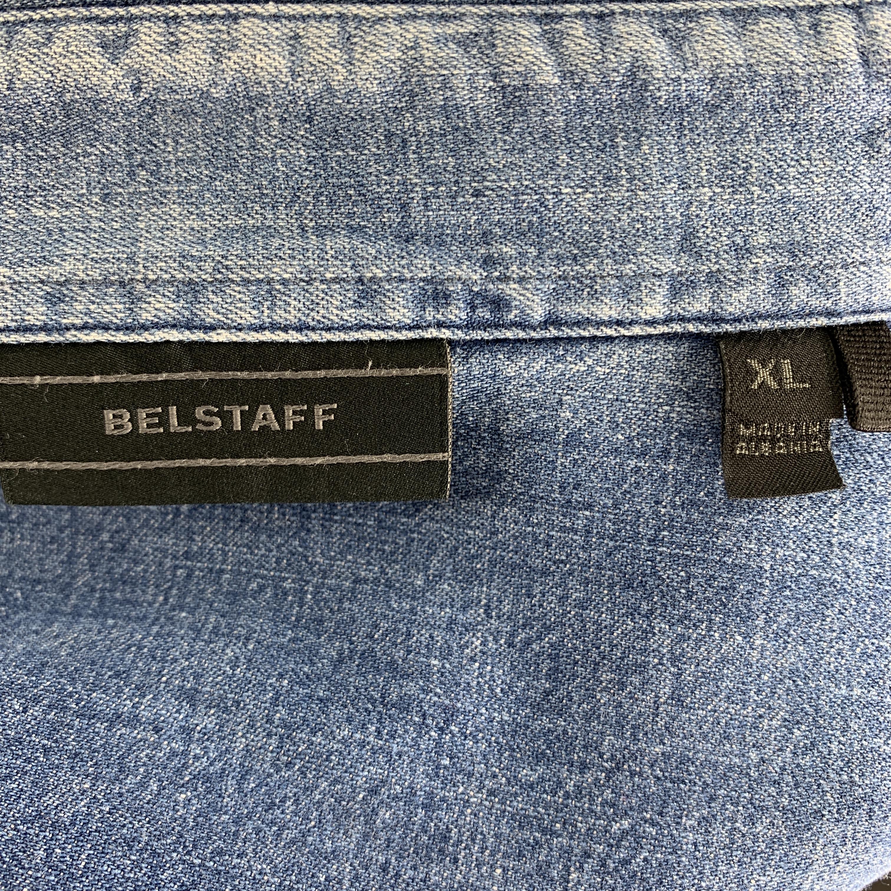 BELSTAFF Size XL Blue Washed Cotton / Viscose Western Long Sleeve Shirt 3