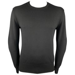 BELSTAFF Size XXL Black Knitted Wool Crew-Neck Pullover