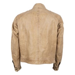 Belstaff Vintage Beige Leather Gangster Jacket - '00s