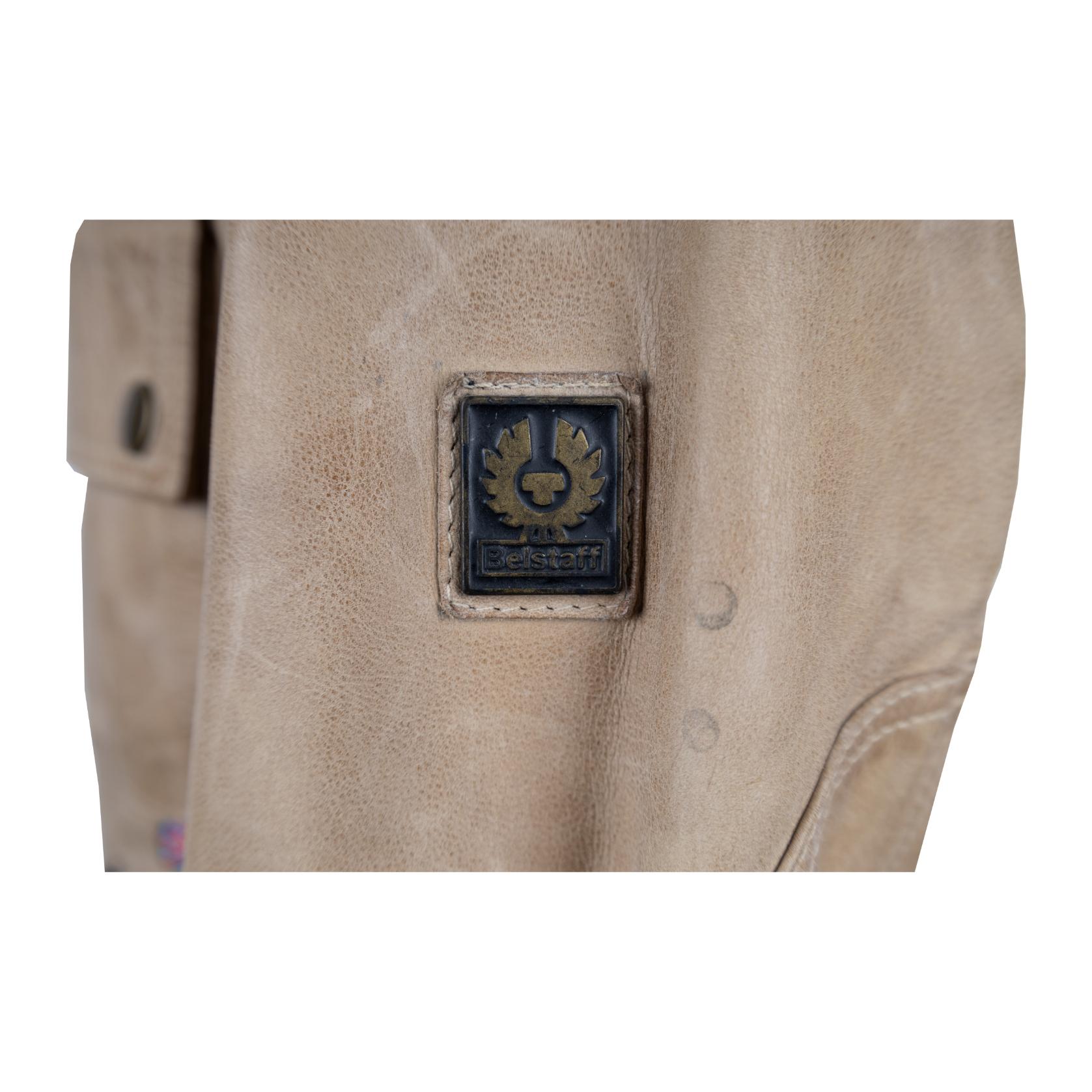 Men's Belstaff Vintage Beige Leather Gangster Jacket - '00s