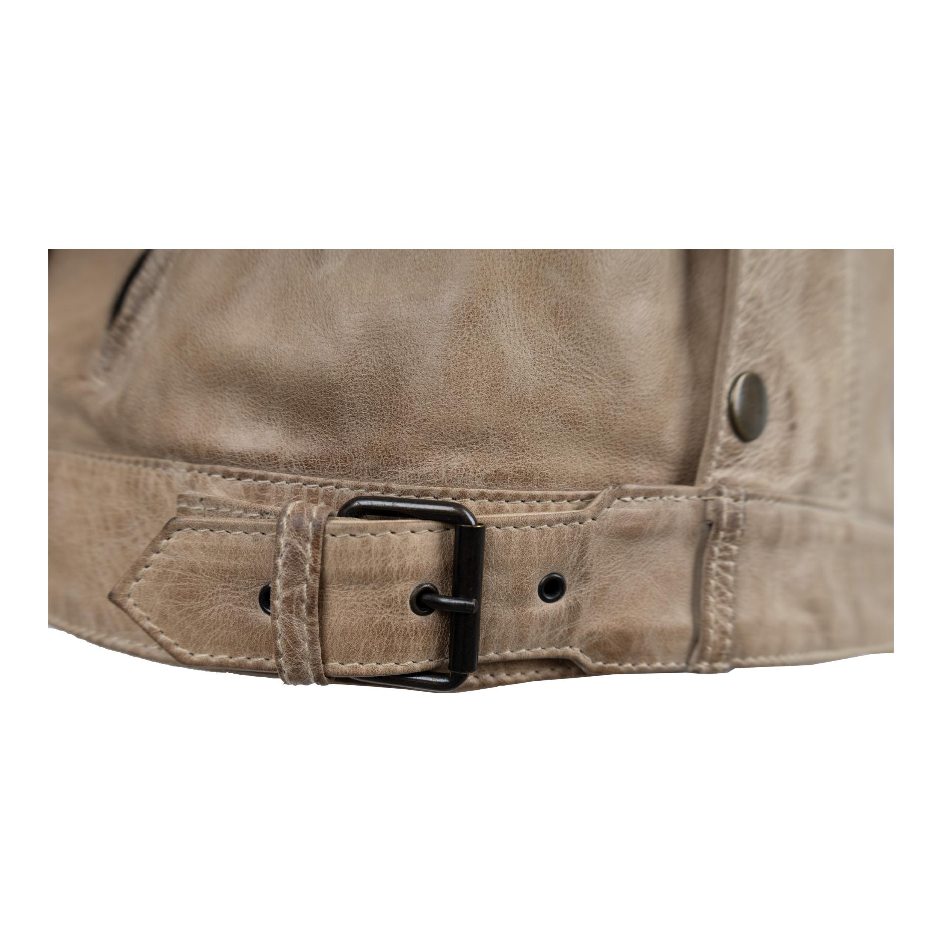 Belstaff Vintage Beige Leather Gangster Jacket - '00s 1
