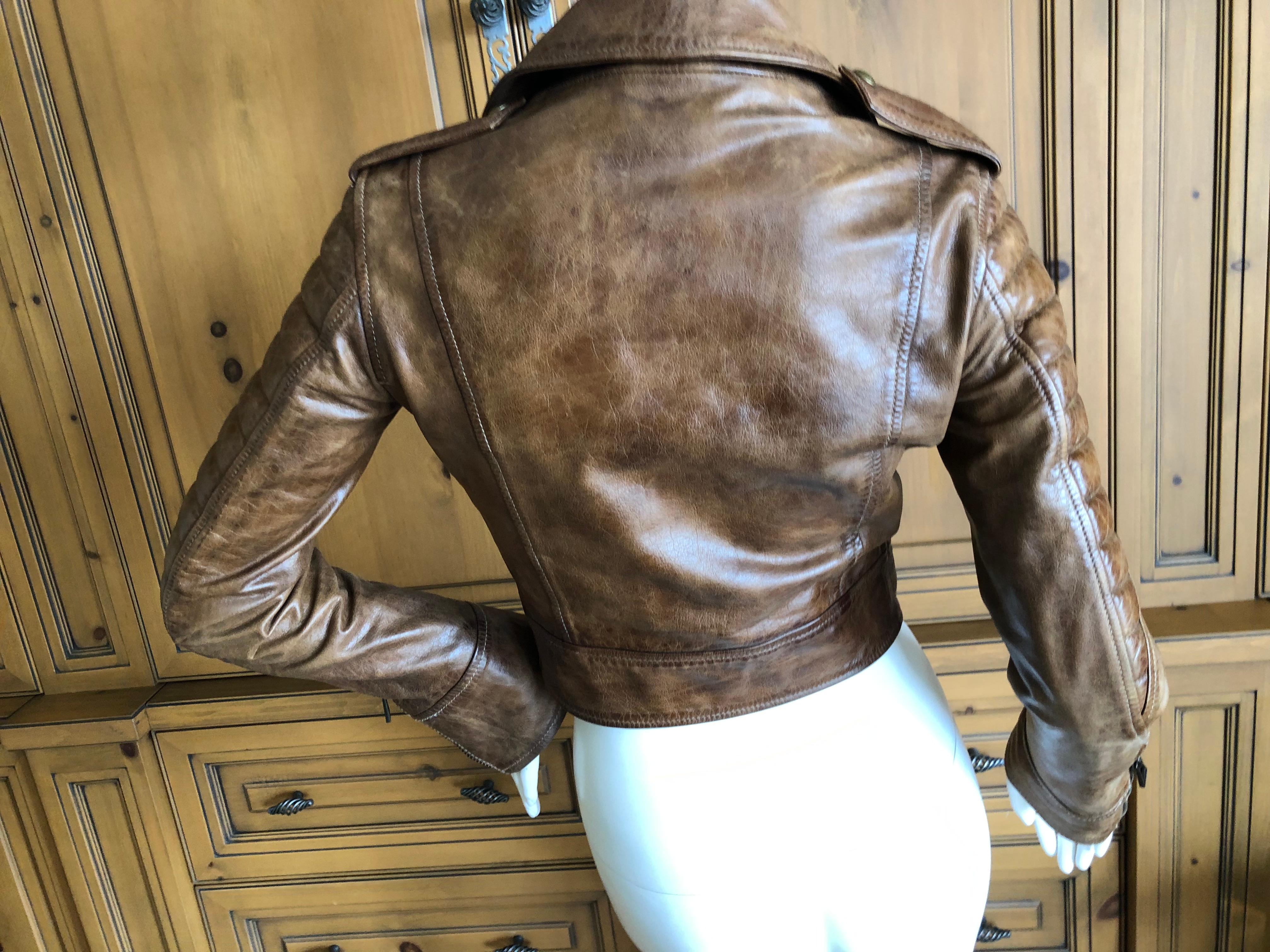 Belstaff Vintage Honey Brown Distressed Leather Motocross Jacket  For Sale 1