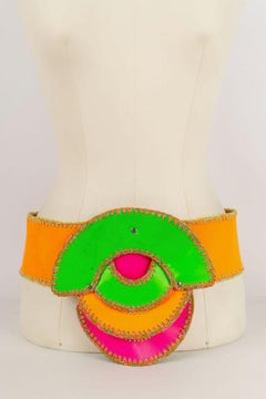 Belt Paco Rabanne Fluorescent Leather Belt, 1968