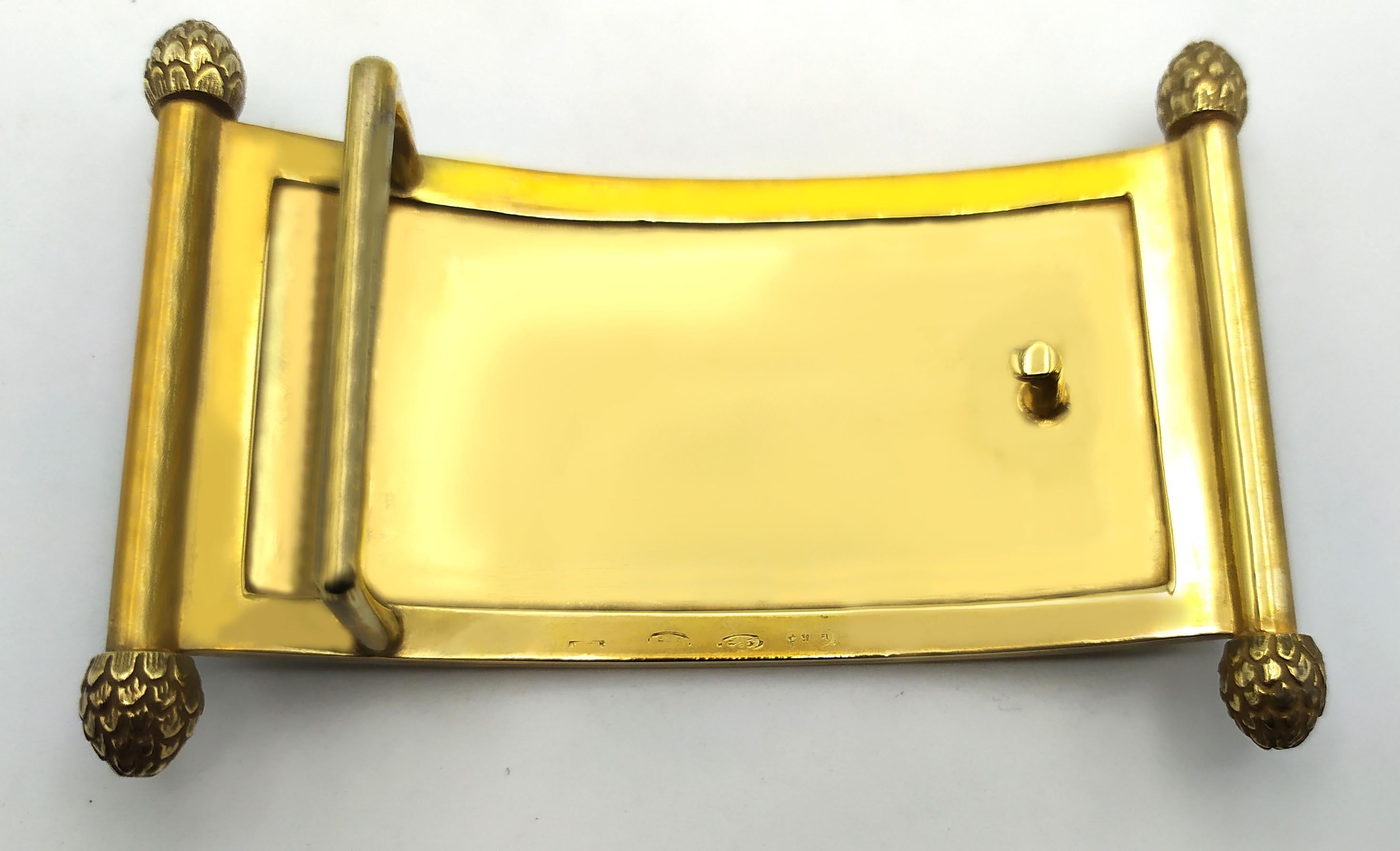 Late 20th Century Belt real black python buckle Sterling Silver Art Deco Style Salimbeni For Sale