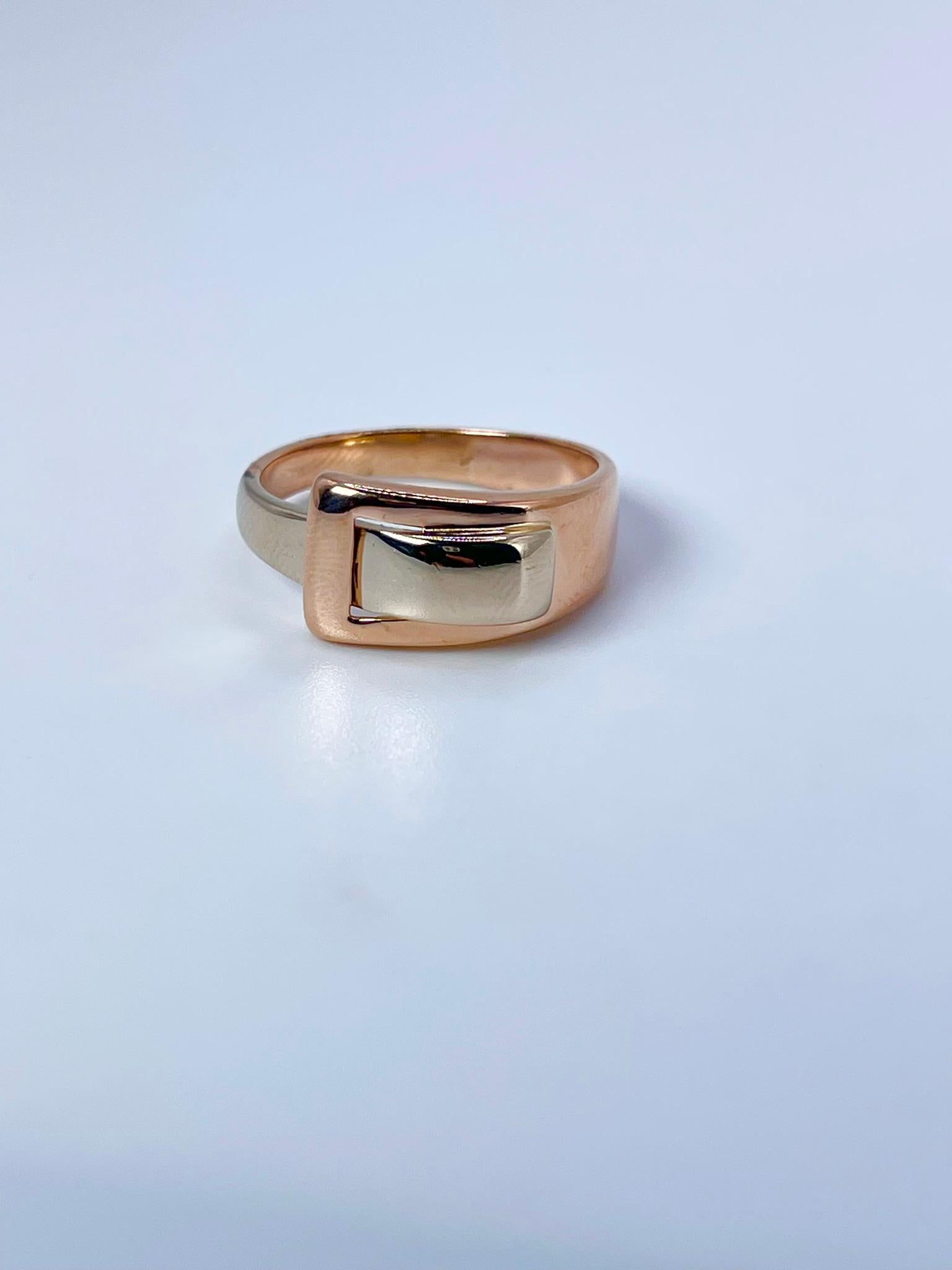 Plain solid gold ring belt design, made in 18KT white and rose gold.
ITEM: AFT 410-00006
GRAM WEIGHT: 6.52gr
GOLD: 18KT gold
WIDTH: 10MM
SIZE: 10.5

WHAT YOU GET AT STAMPAR JEWELERS:
Stampar Jewelers, located in the heart of Jupiter, Florida, is a