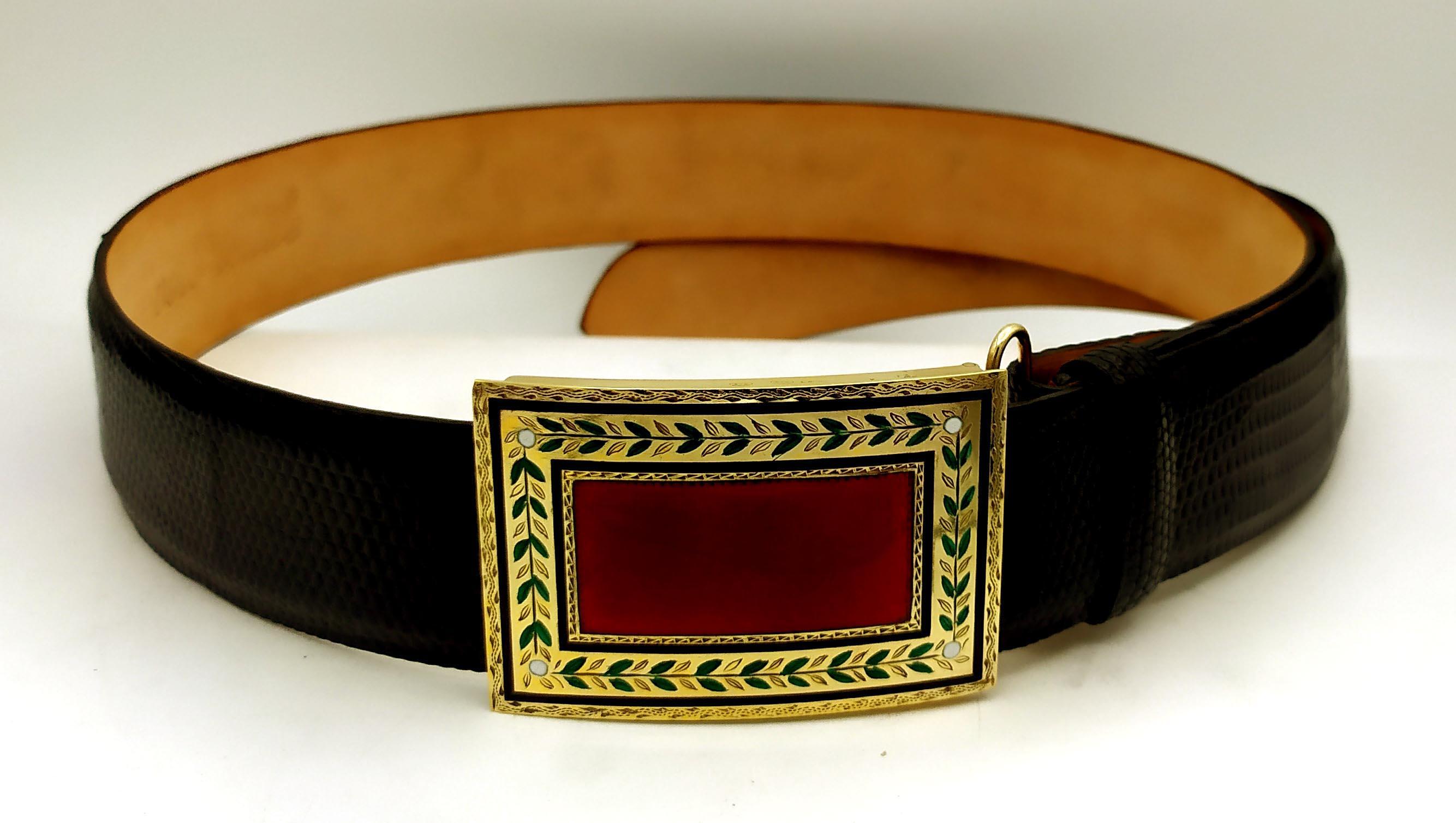 Fine XX secolo Cintura con decorazione in argento smaltato stile Napoleone III Salimbeni in vendita