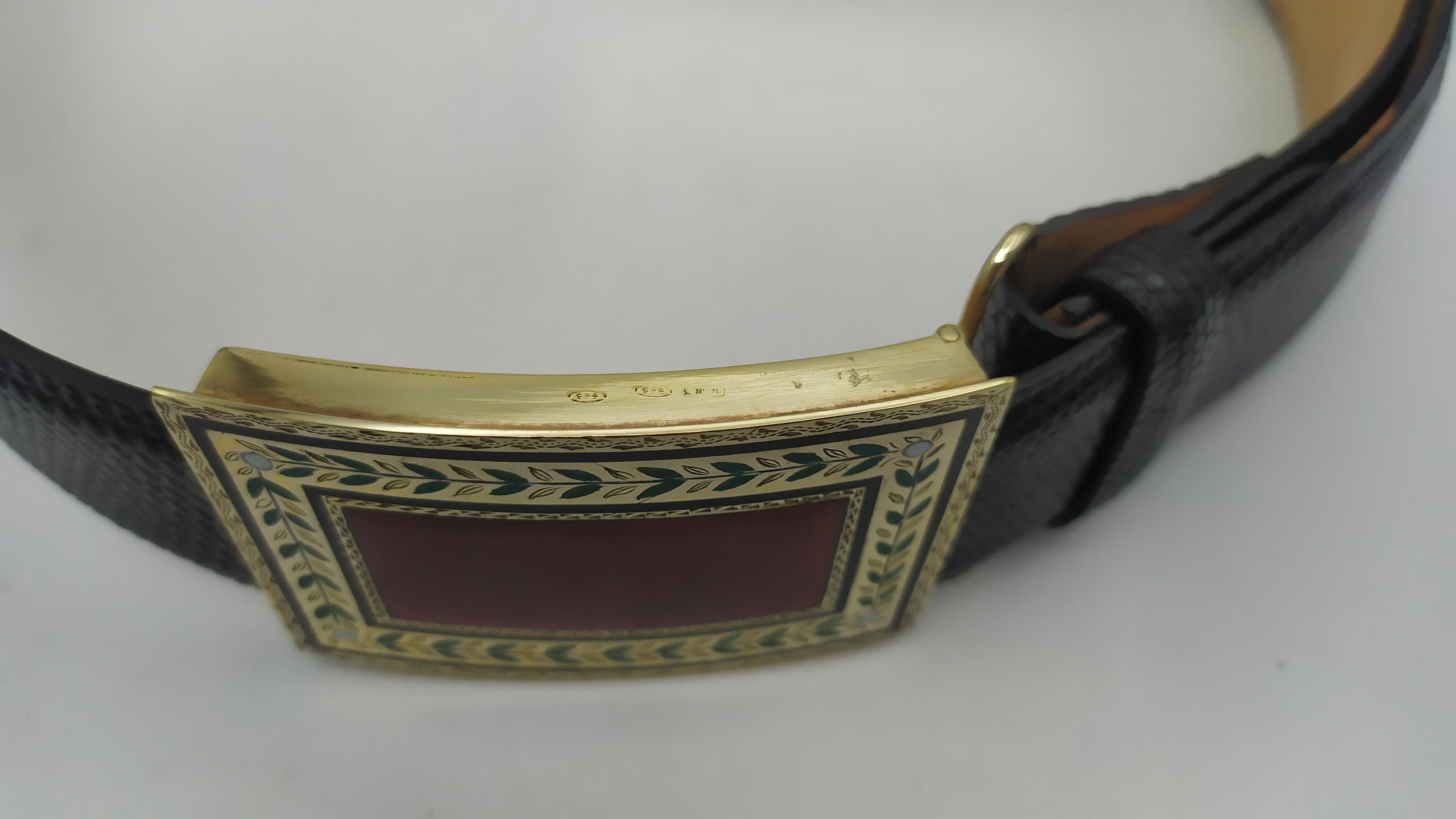 Argento 925 Cintura con decorazione in argento smaltato stile Napoleone III Salimbeni in vendita