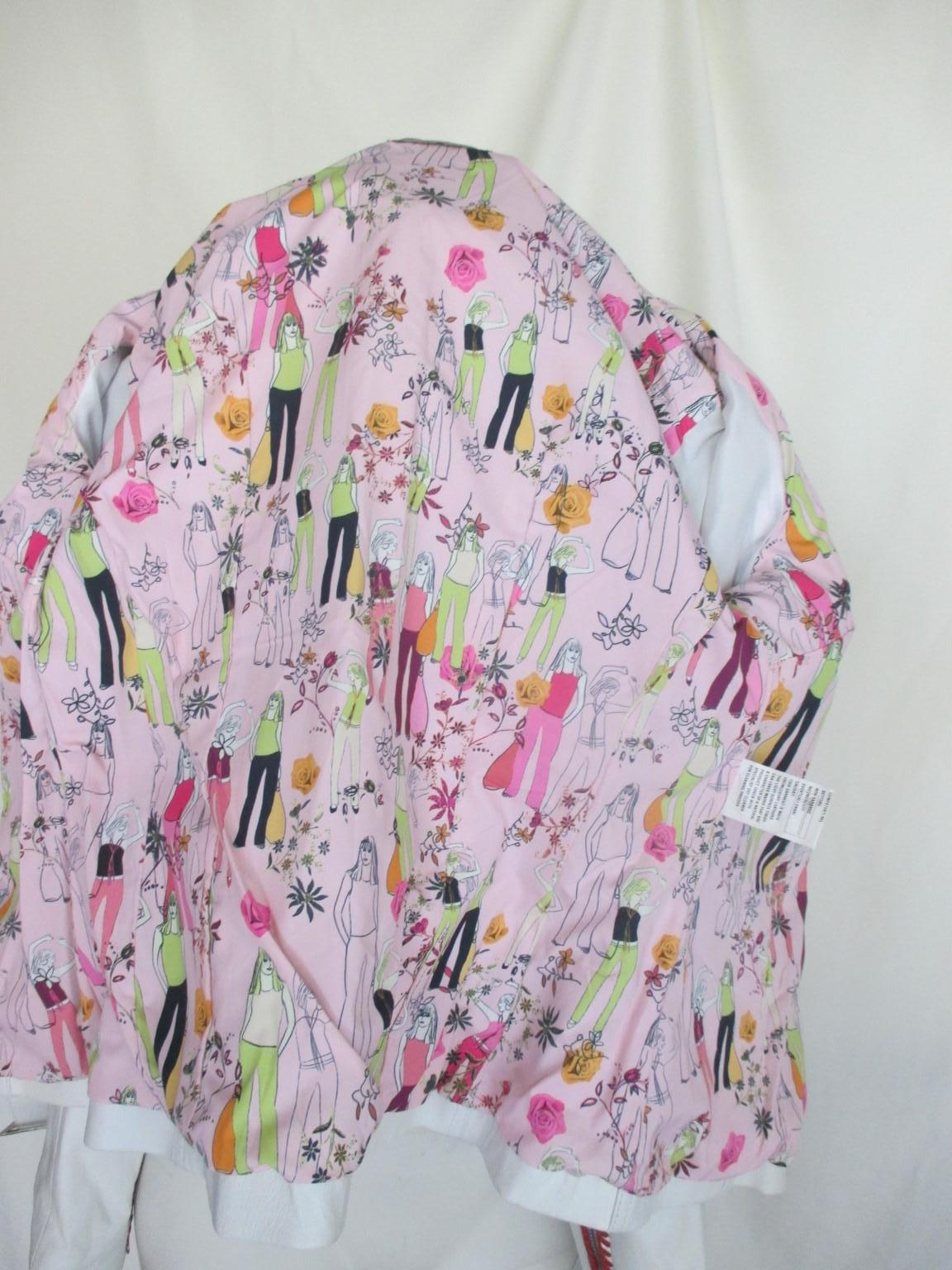 Belted White Leather Floral Jacket  For Sale 4