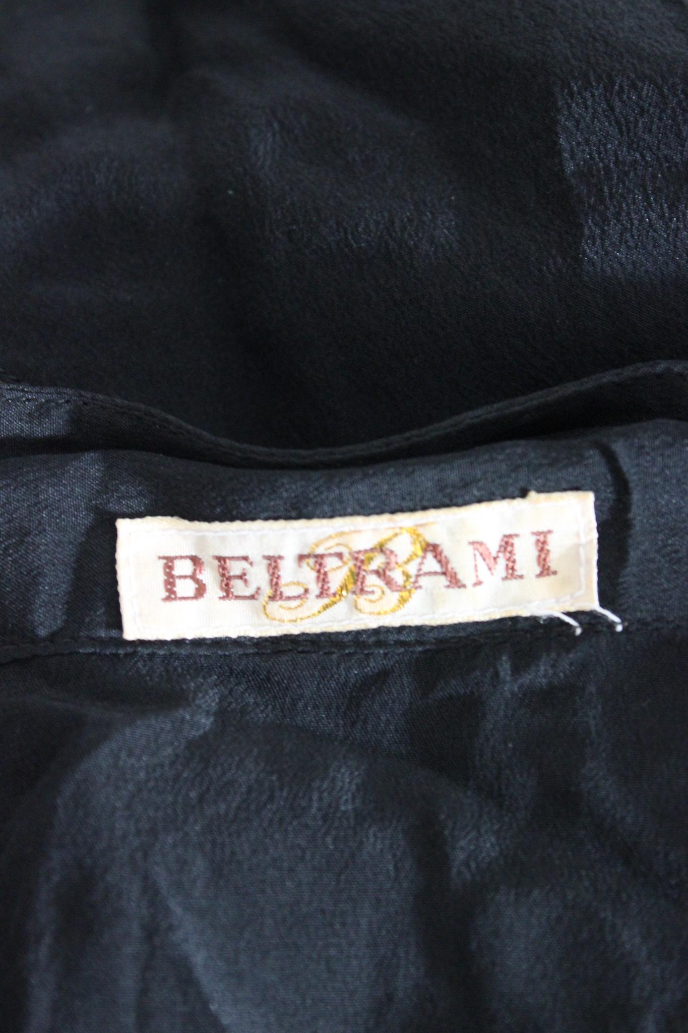 Beltrami Black Silk Jacket Vintage 1980s For Sale 1