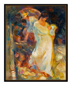 Beltran Bofill Original Oil Painting On Canvas Female Portrait Signed Artwork