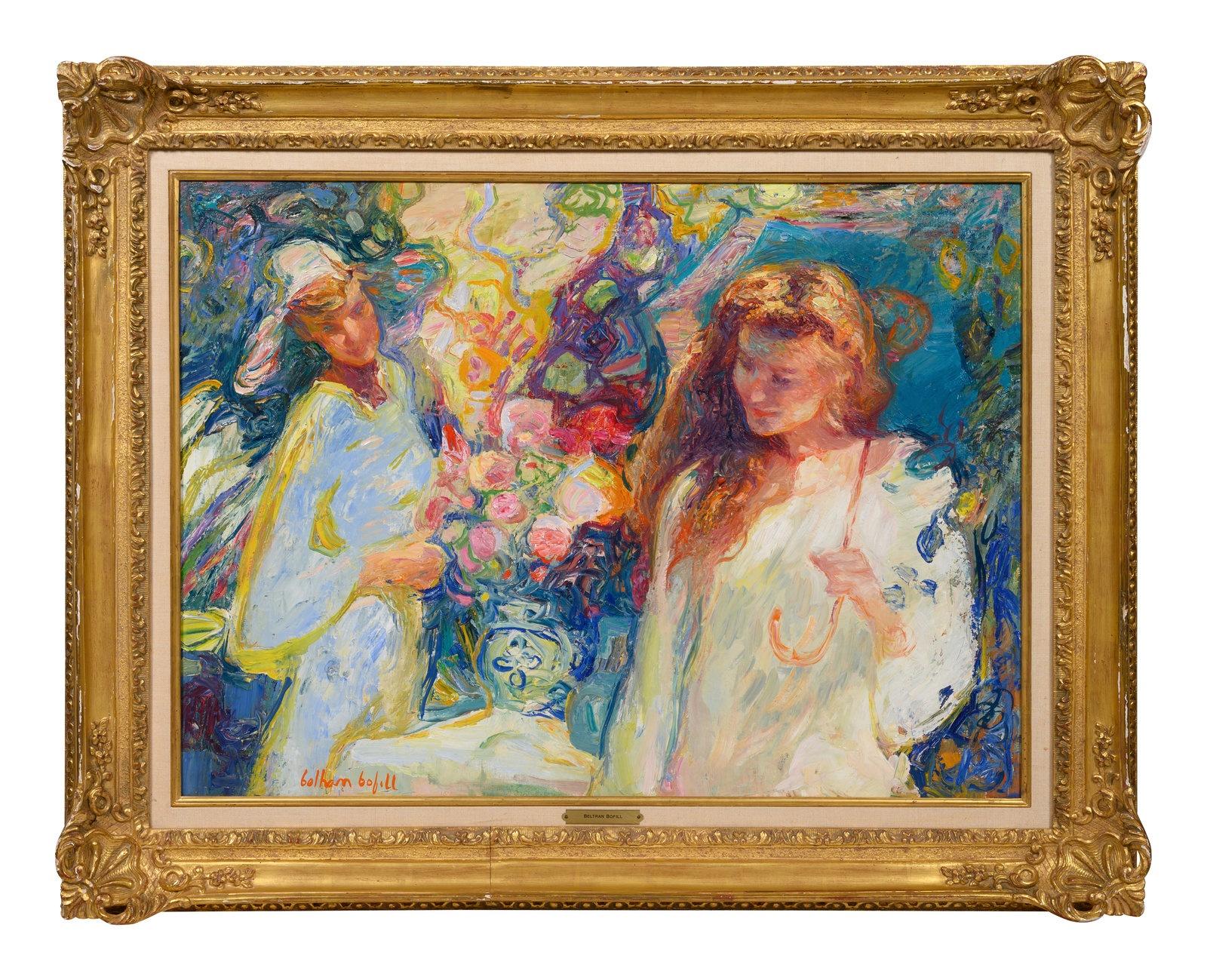 Joan Beltran Bofill - Two Women with a Vase of Flowers For Sale 2
