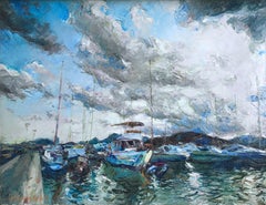 Port de Pollensa Majorque Espagne paysage marin huile sur toile peinture