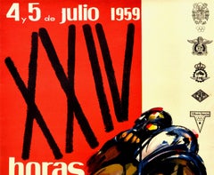 Original Vintage Poster 24 Hours Montjuich Motorcycle Race Grand Prix Barcelona