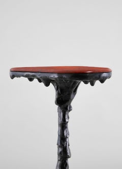 Belum Side Table Tall in Brass & Semi Precious Stone, Viya by Vikram Goyal