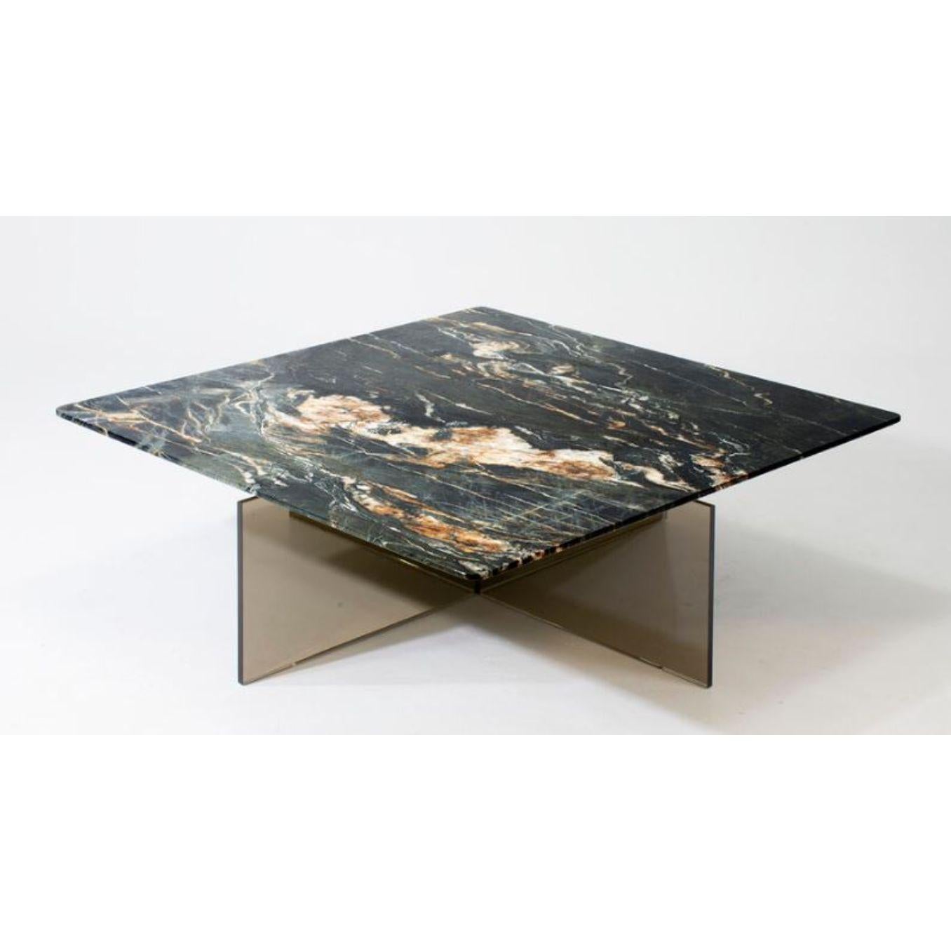 Belvedere Black Beside Myself Square Coffee Table by Claste
Dimensions: D 106.7 x W 106.7 x H 35.6 cm
Material: Marble, glass
Weight: 145 kg

Since 2017 Quinlan Osborne has cultivated an aesthetic in his work that is rooted in the passion for