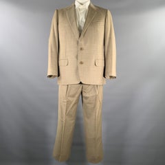 BELVEST Size 44 Khaki Brown Woven Wool Notch Lapel Suit