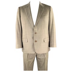 BELVEST Size 44 Khaki Brown Woven Wool Notch Lapel Suit