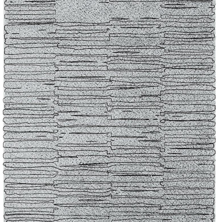 Modern Bemba Hand-Tufted Dyed Wool Rug in Gray & Black For Sale