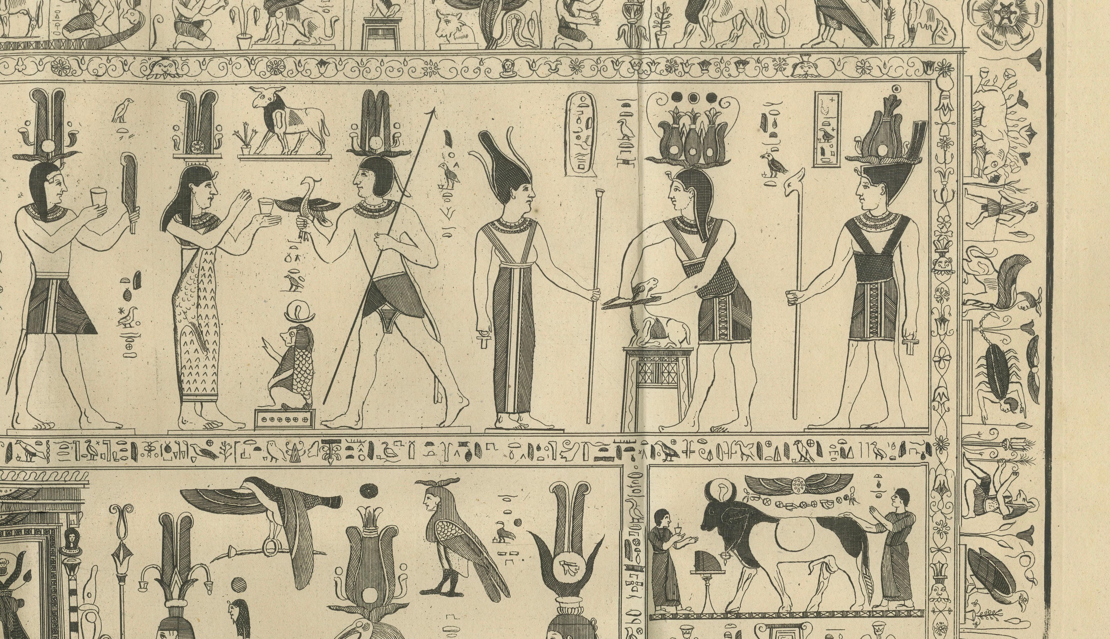 Bembine Tablet of Isis Engraving from Montfaucon Antiquity Explained, 1721
