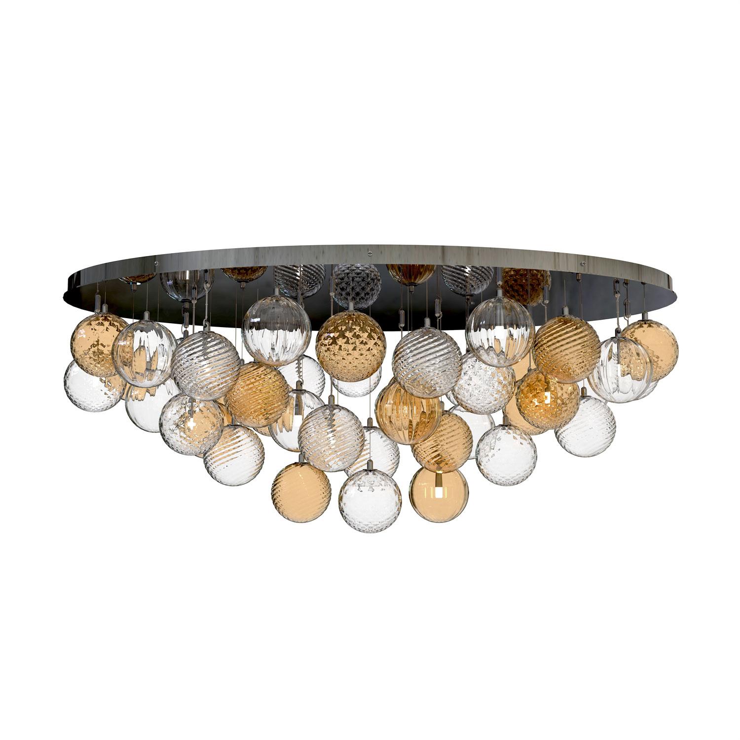 Bembo Plafoniera Moderna Ovale con Sfere in Vetro di Murano Design di Lusso Contemporáneo en venta