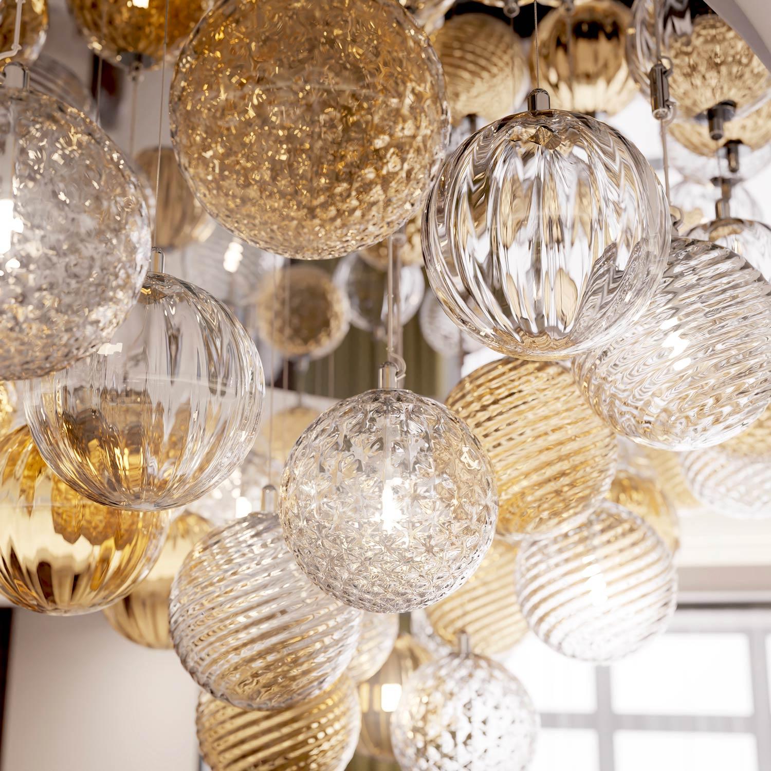 Bembo Plafoniera Moderna Ovale con Sfere in Vetro di Murano Design di Lusso en venta 1