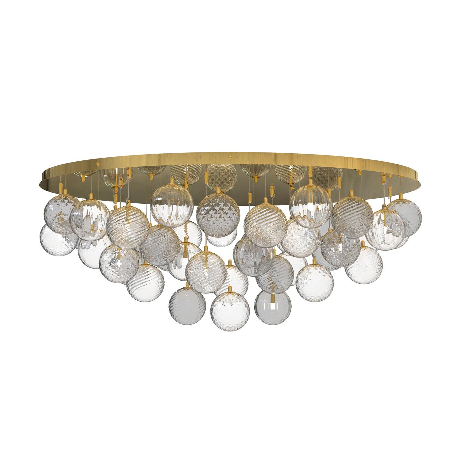Bembo Plafoniera Moderna Ovale con Sfere in Vetro di Murano Design di Lusso en venta 3