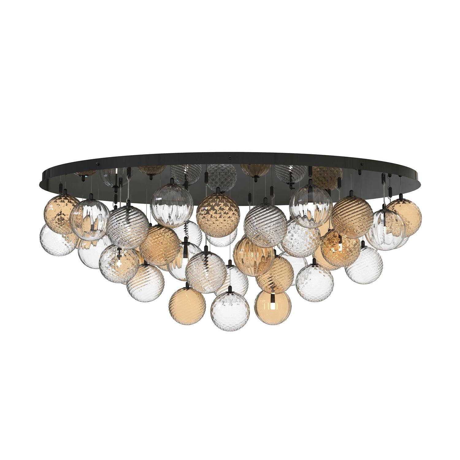 Bembo Plafoniera Moderna Ovale con Sfere in Vetro di Murano Design di Lusso en venta 4
