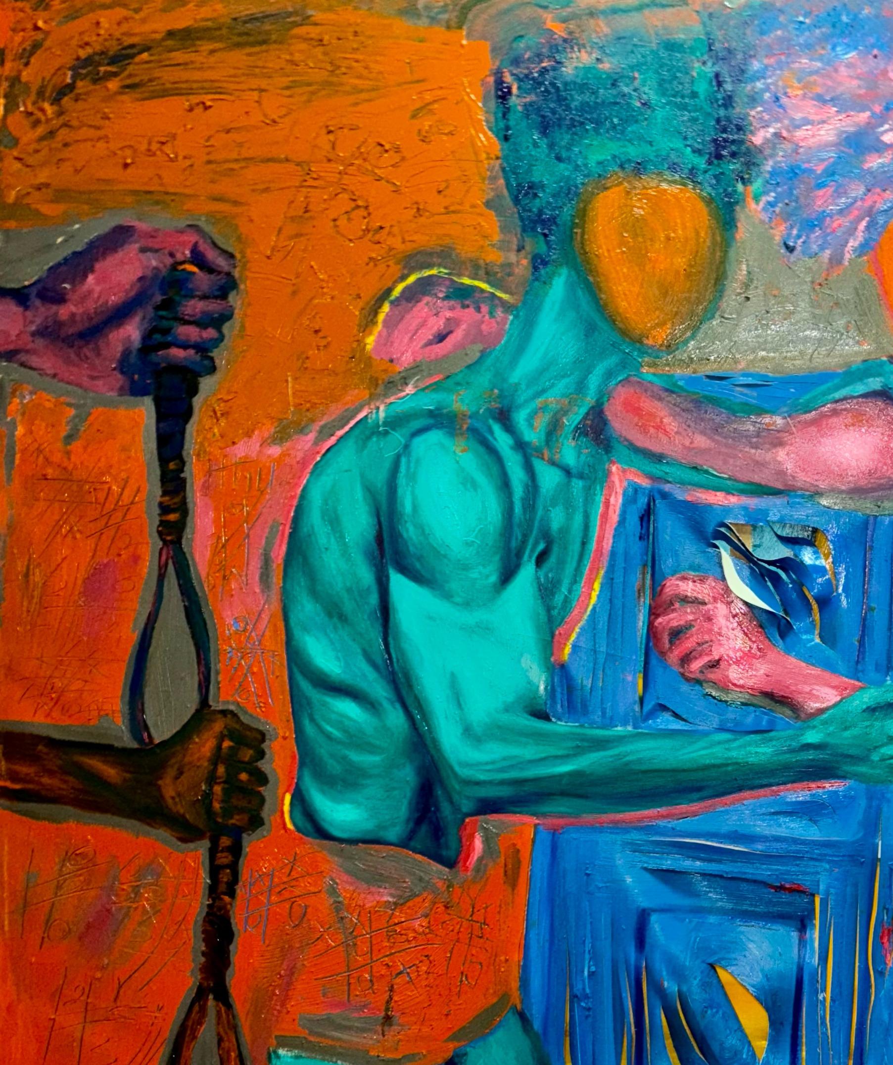 Juegos - Siglo XXI, Contemporáneo, Pintura figurativa, Gente, Vida cotidiana - Painting de BEMI