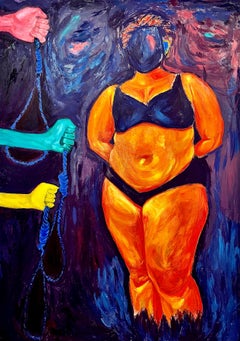 Suspicious Present - 21st Century, Contemporary, Figurative Painting, People