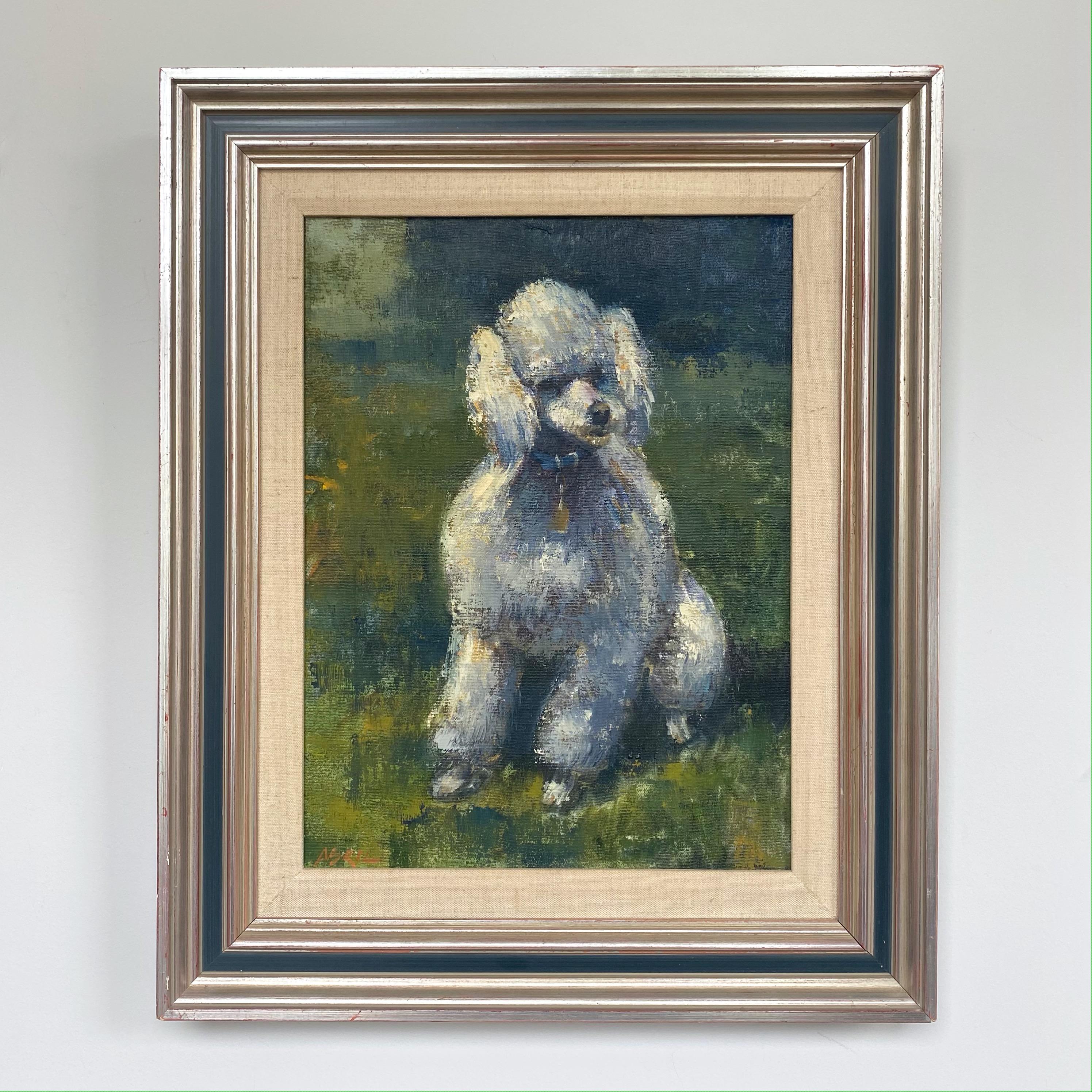 Ben Abril, Impressionist Portrait Painting of Nixon's Poodle Vicky, 1960s For Sale 2
